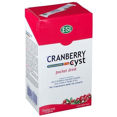 Cranberry cyst pocket drink mela rossa 16bustine