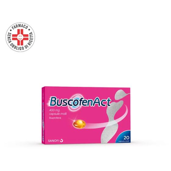 BuscofenAct 400 mg Con Ibuprofene Analgesico Contro Dolori Forti Da Ciclo 20 Capsule Molli